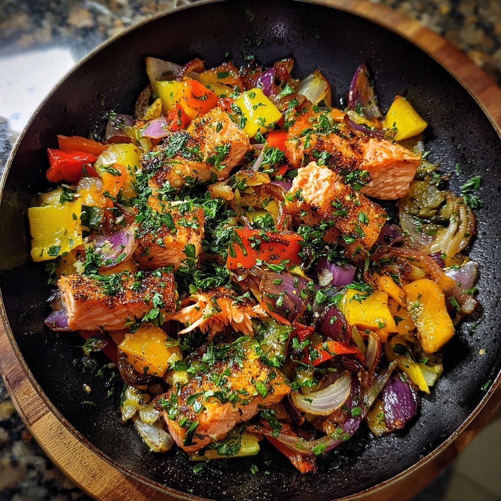 Kalorienarme Lachs Pfanne Mit Gemüse