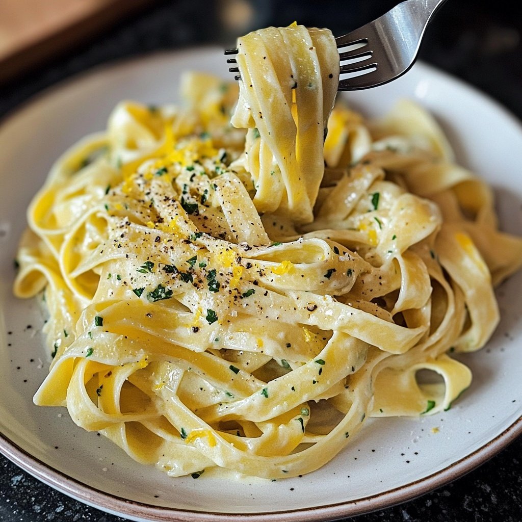 Tagliatelle mit Zitronen-Sahne-Sauce