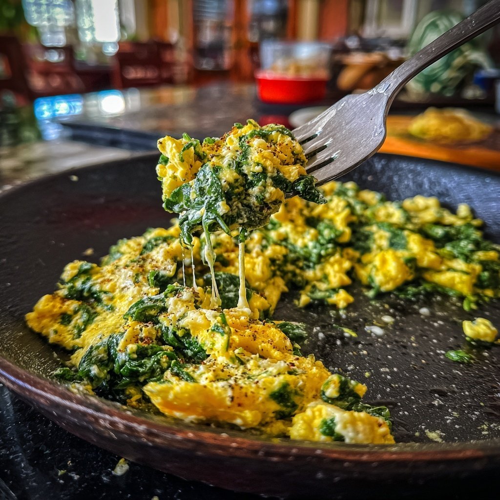 Kalorienarme Spinat Pfanne Mit Ei