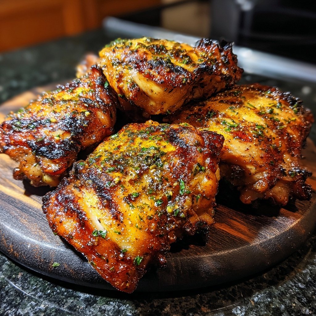 Gegrillte Hähnchenschenkel Marinierte Art