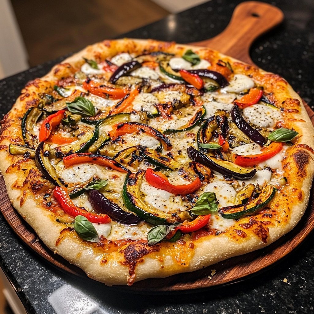Pizza mit Gemüse vom Grill