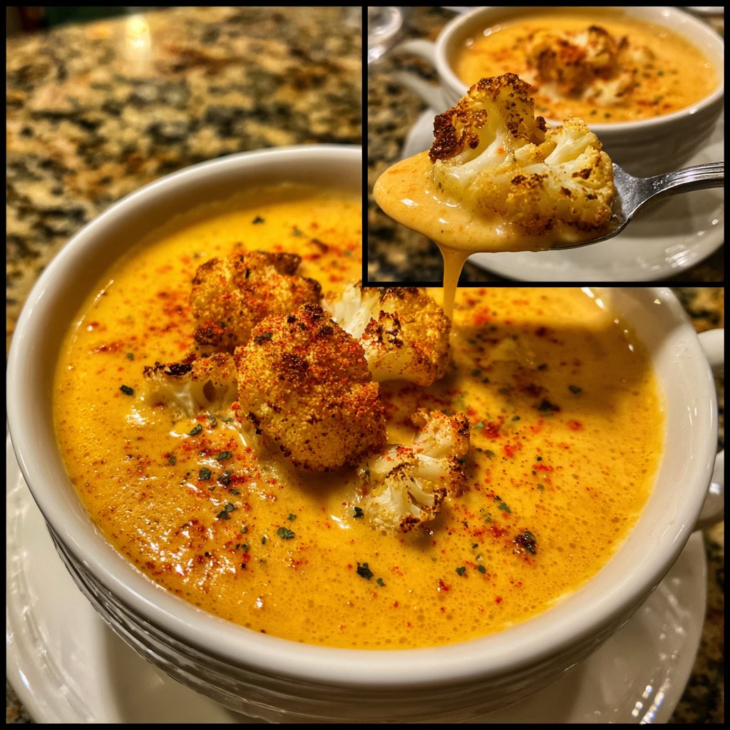 Vegane Blumenkohlsuppe mit Gewürzen