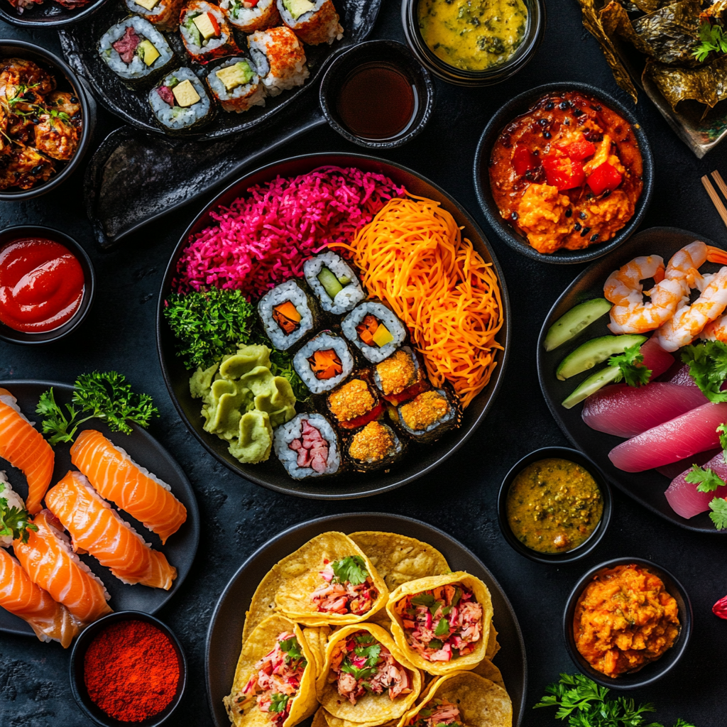 Exotische Tellergerichte