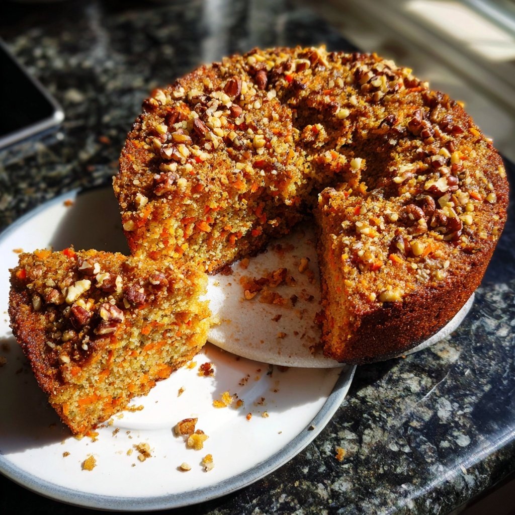 Karottenkuchen Mit Nuss Topping