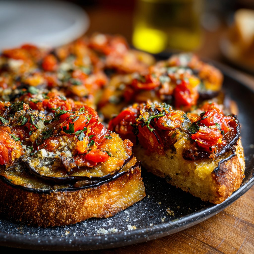 Auberginen mediterran mit Tomatenwürfeln